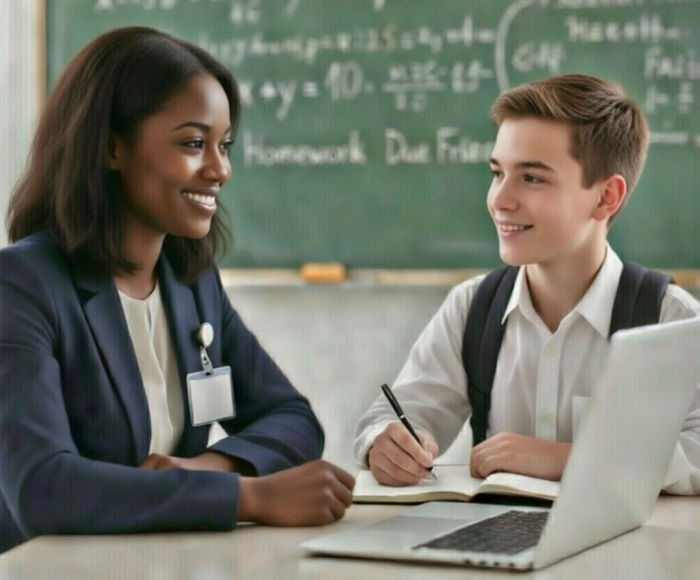 Two students working together